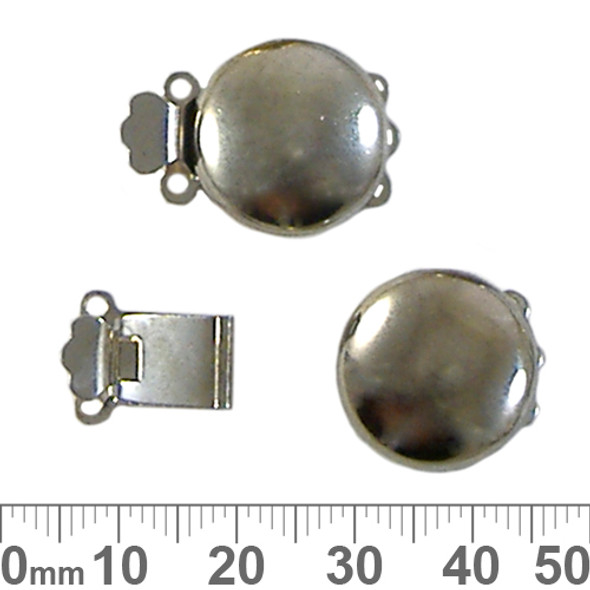 CLEARANCE 16mm Round Button Two Strand Box Clasps