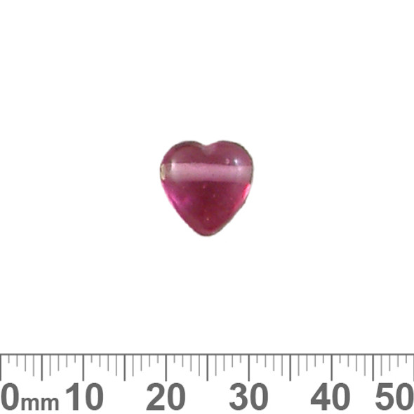 Pink Top Drilled Glass Heart Beads