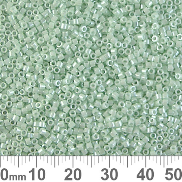 11/0 Opaque Light Mint Ceylon Delica Seed Beads