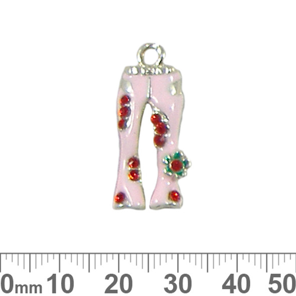 CLEARANCE Pink Disco Pants Enamel Metal Charm