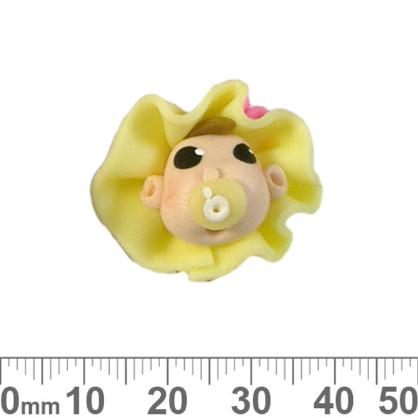 Yellow Baby Head Clay Beads