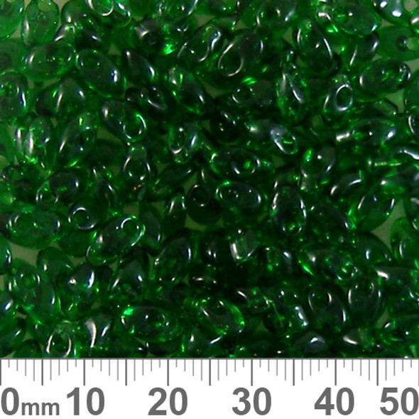 Transparent Green Long Magatama Beads
