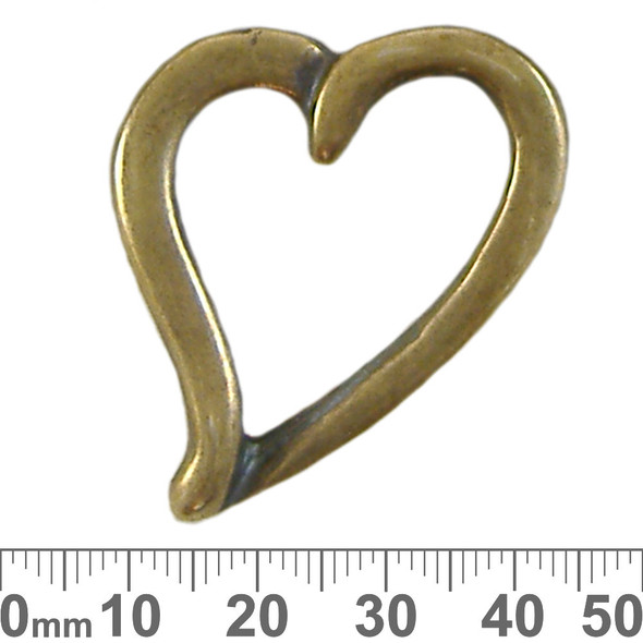 Bronze Twisted Open Heart Metal Pendant