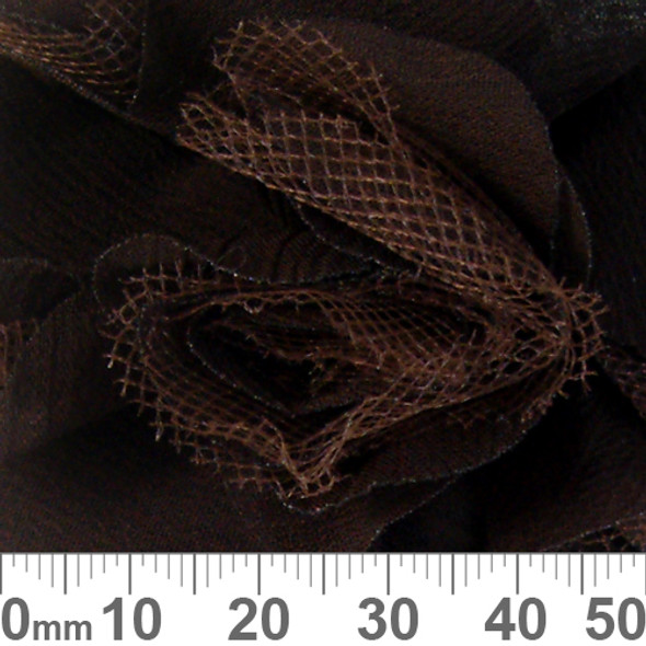 70mm Dark Brown Fabric Flower