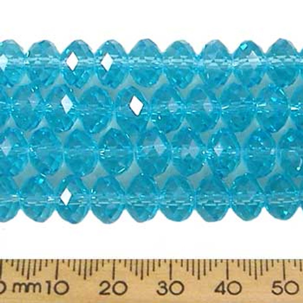 Aquamarine Blue 8mm Rondelle Glass Crystal Strands