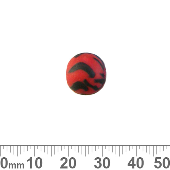 12mm Red/Black Round Clay Beads