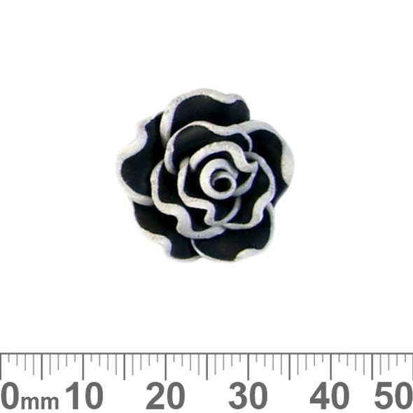 Black Rose Clay Flower Beads