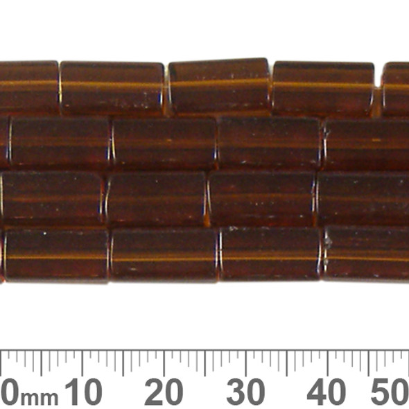 13mm Brown Rectangular Glass Bead Strands