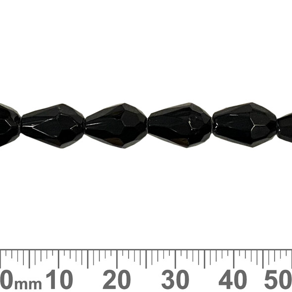 CLEARANCE Black 11mm Teardrop Glass Crystal Strands