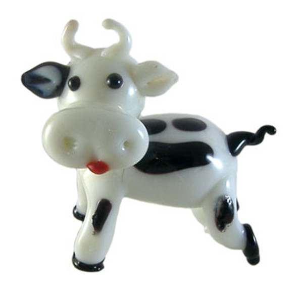Black & White Glass Cow Ornament