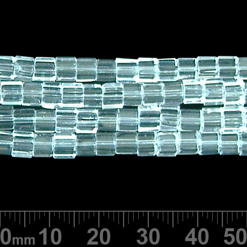 20 Strands Transparent Glass Tube Beads For Jewelry Making - 10x4mm, 0.5mm Hole