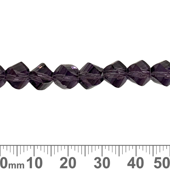 Tanzanite Purple 7mm Helix Glass Crystal Strands