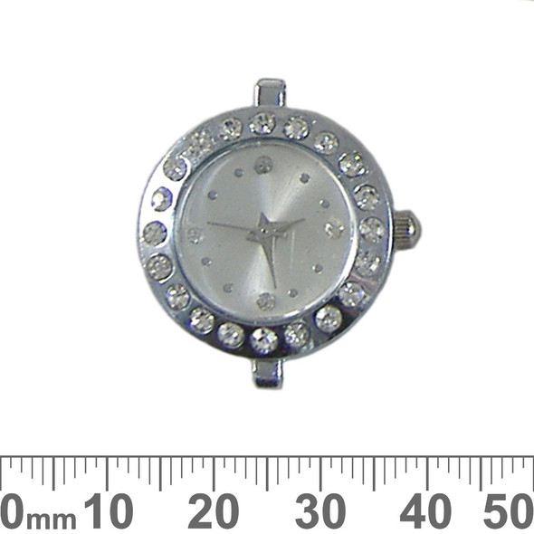 Bright Silver Sparkly Round Watch Face