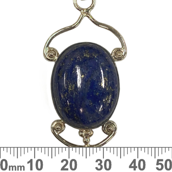 Oval Lapis Lazuli Sterling Silver Pendant