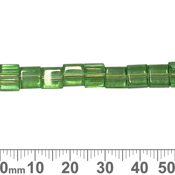 Peppermint Green 6mm Cube Glass Bead Strands