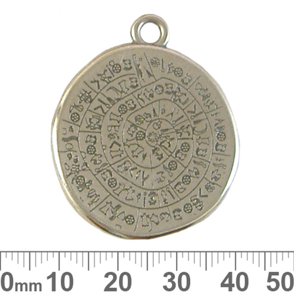 Silver Phaistos Coin Metal Pendant