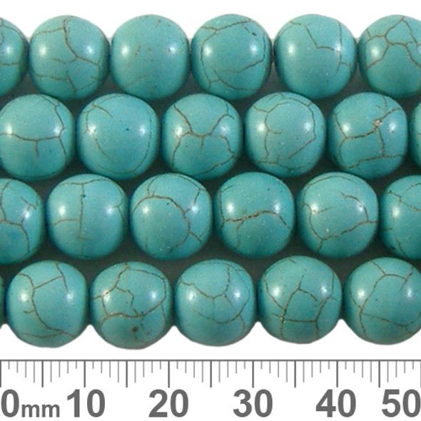 Turquoise Manmade Howlite 10mm Round Beads