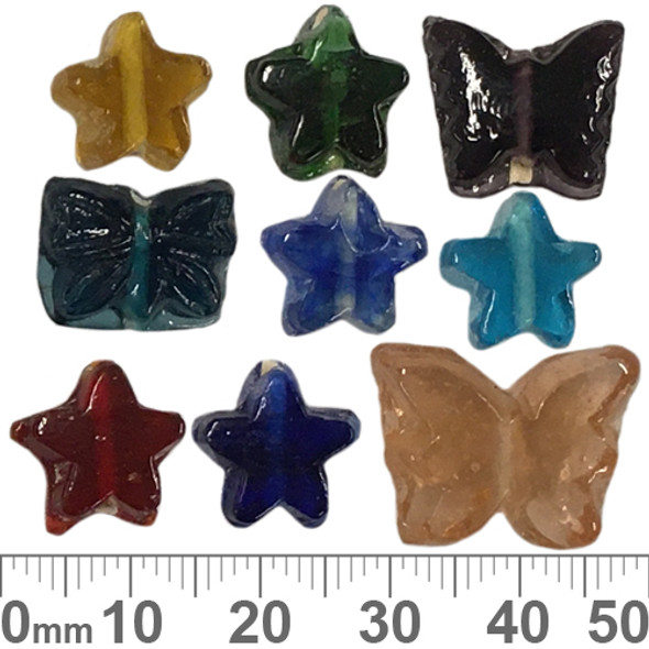 Star & Butterfly Glass Bead Mix