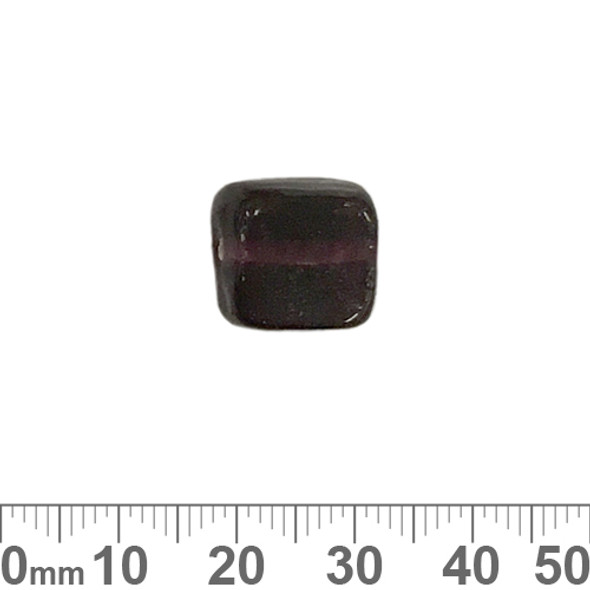 Dark Rose Purple 14mm Flat Square Glass Beads