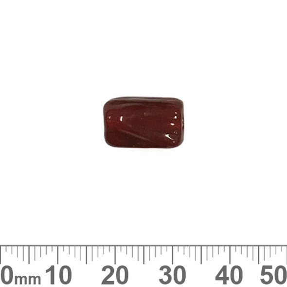 Dark Red 14mm Twisted Rectangle Glass Beads