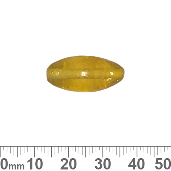 Yellow 24mm Oval Glass Beads