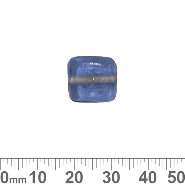 Light Blue 13mm Flat Square Glass Beads