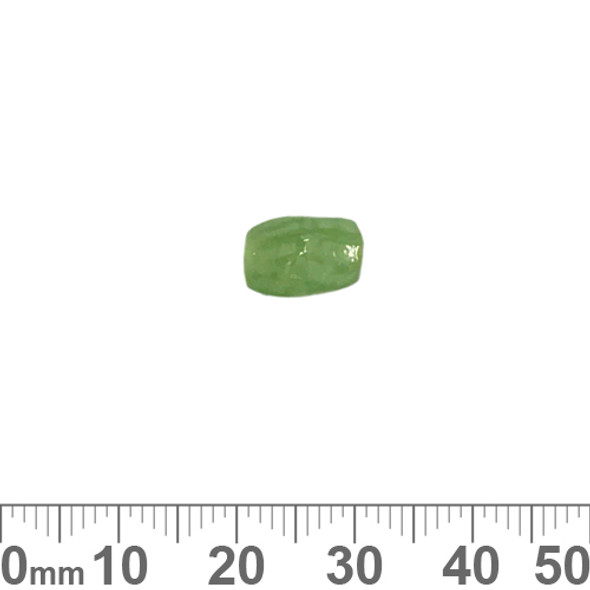 Opaque Mottled Green 10mm Rectangular Tube Glass Beads