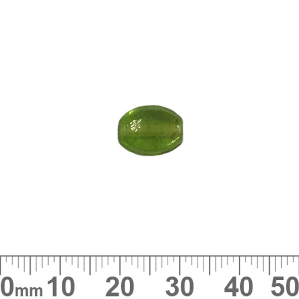 Green 11mm Flat Oval Glass Beads