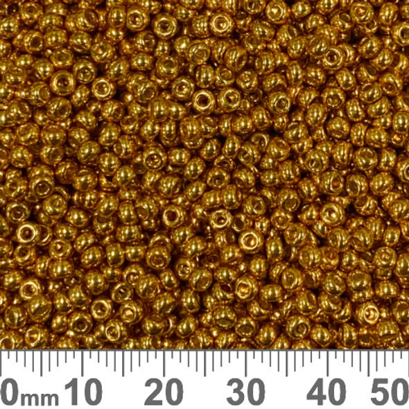 Size 15 Miyuki Seed Beads -- 1053 Galvanized Yellow Gold