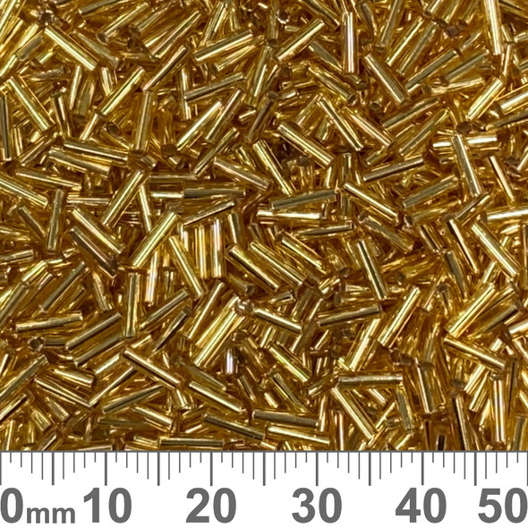 Gold S/L 6mm Japanese Bugle Beads