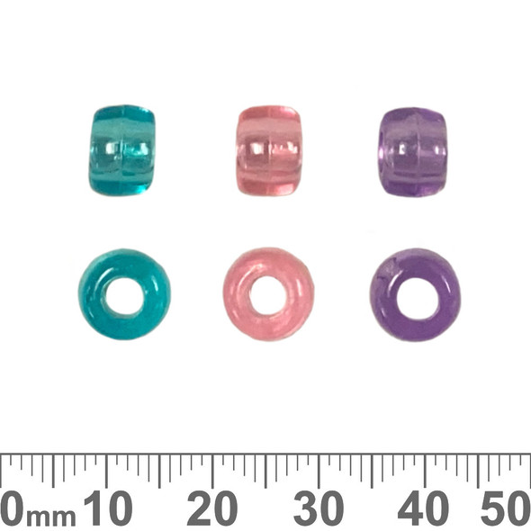 6mm Large Hole Pony Acrylic Candy Bead Mix