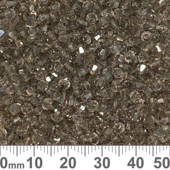 BULK 3mm Smoky Quartz Grey Annelia Bicone Glass Crystal Beads