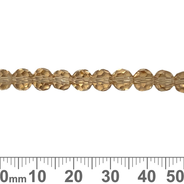 BULK 6mm Sand Ash Annelia Round Glass Crystal Beads