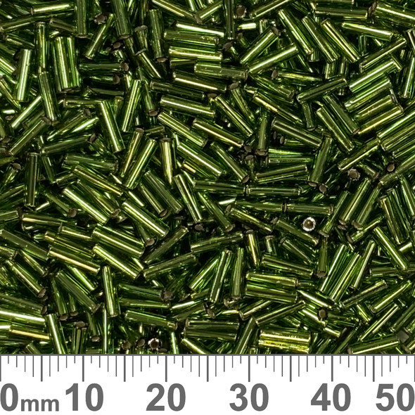 Green S/L 6mm Japanese Bugle Beads