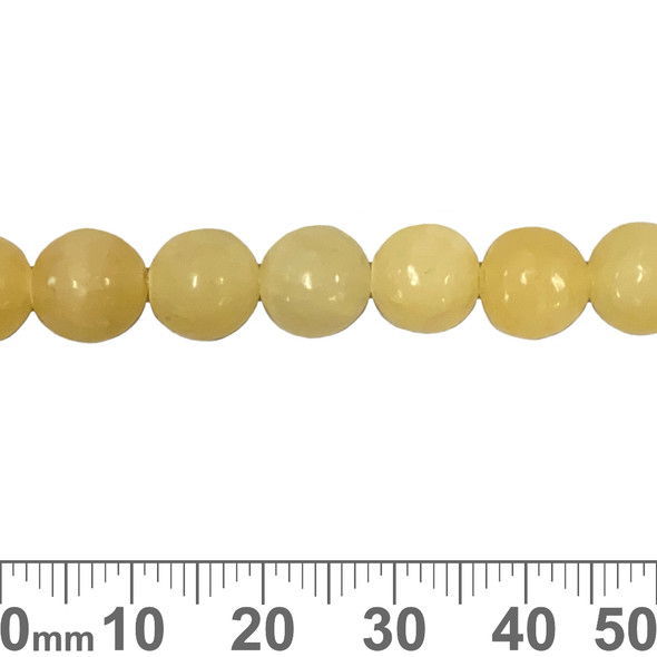 Butter Cream Chalcedony 8mm Round Beads (18cm)