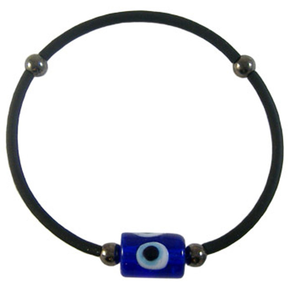 Simple Black Stretchy Evil Eye Bracelet Project Instructions