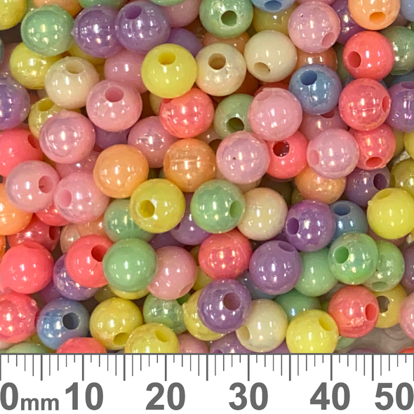 Pastel AB 6mm Acrylic Round Bead Mix