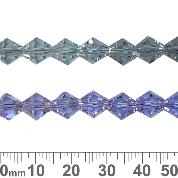 BULK 8mm Colour Change (Light Sapphire/Violet) Annelia Bicone Glass Crystal Beads
