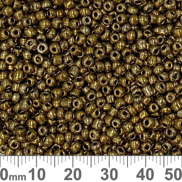 8/0 Opaque Metallic Light Bronze Seed Beads