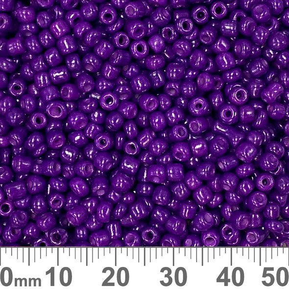 8/0 Miyuki Japanese Seed Beads with Czech Coating - White Opaque Funky  Purple