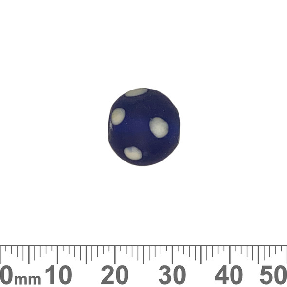 Dark Blue 13mm Frosted Round Glass Beads