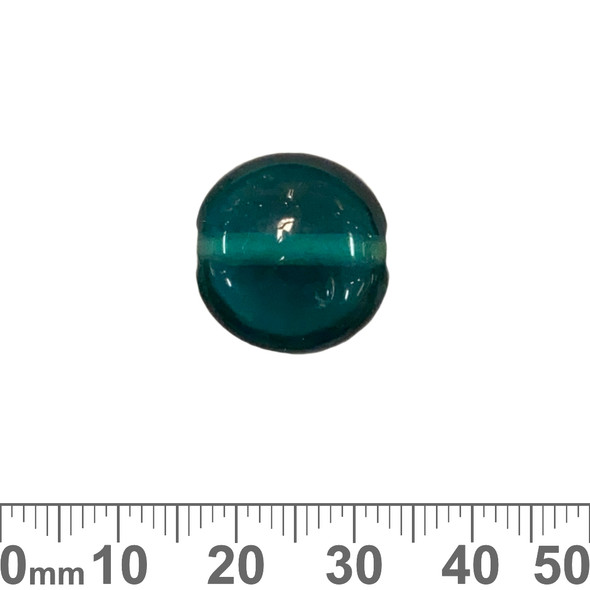 Dark Teal 16mm Disc Glass Beads