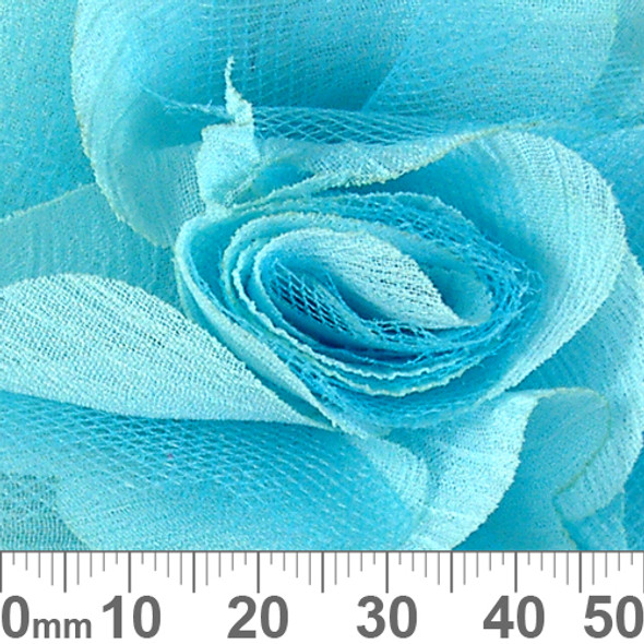 70mm Pale Aqua Fabric Flower