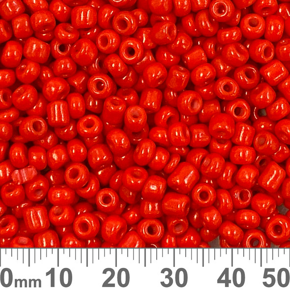 CLEARANCE 6/0 Hot Coat Red Glass Seed Beads (Tube)