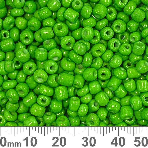 6/0 Hot Coat Apple Green Seed Beads