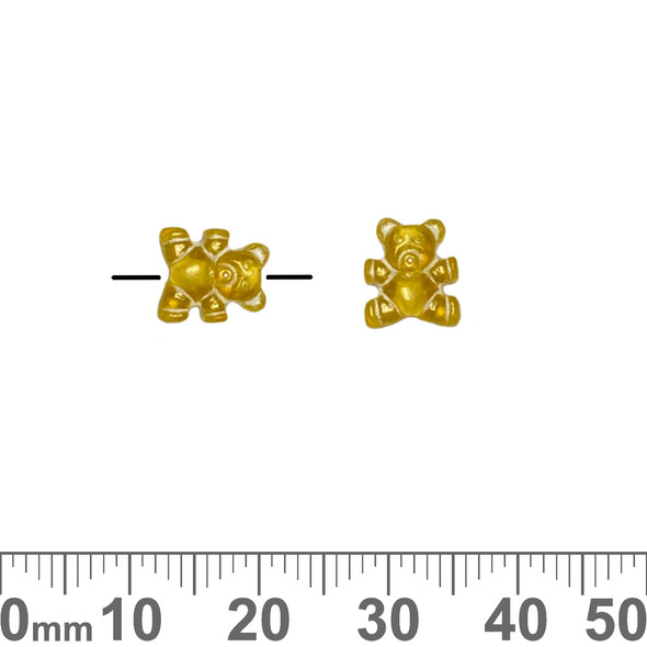 9mm Yellow Acrylic Teddy Bear Beads