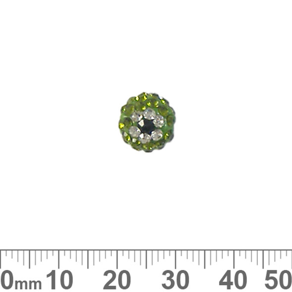 10mm Sparkly Green Eye Pave Bead