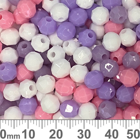Unicorn Dreams 6mm Faceted Round Acrylic Bead Mix