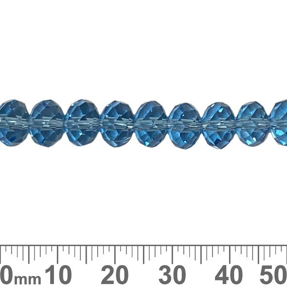 Light Sapphire Blue 8mm Rondelle Glass Crystal Strands