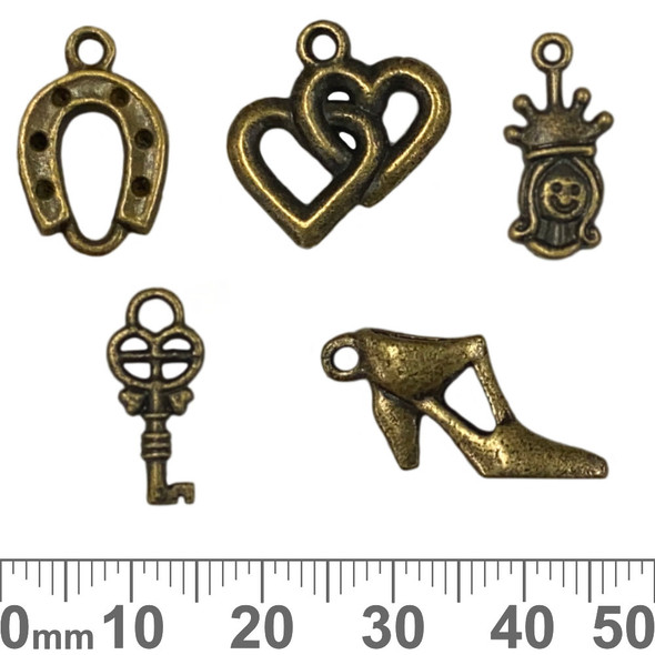 CLEARANCE Bronze Metal Charm Mixed Pack - Lucky Hearts